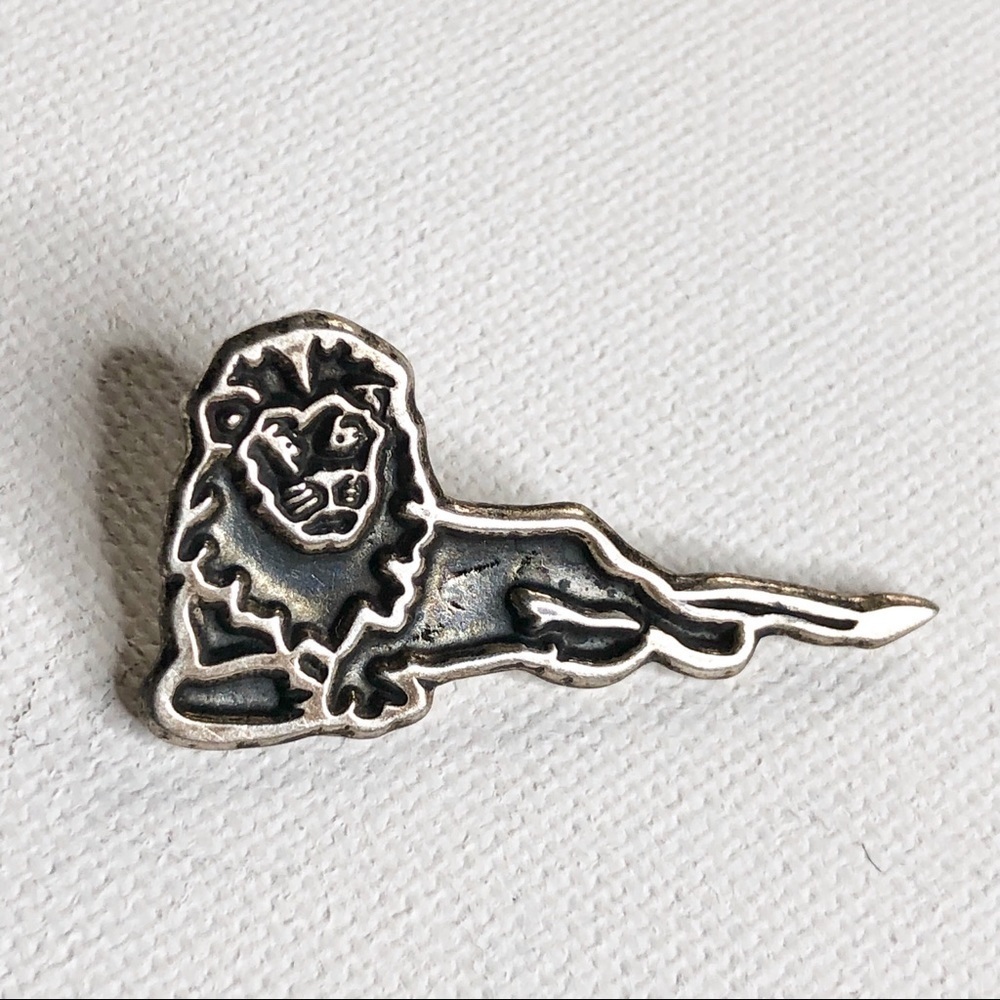 Sterling Silver Lion Lapel Pin Brooch ING Lion